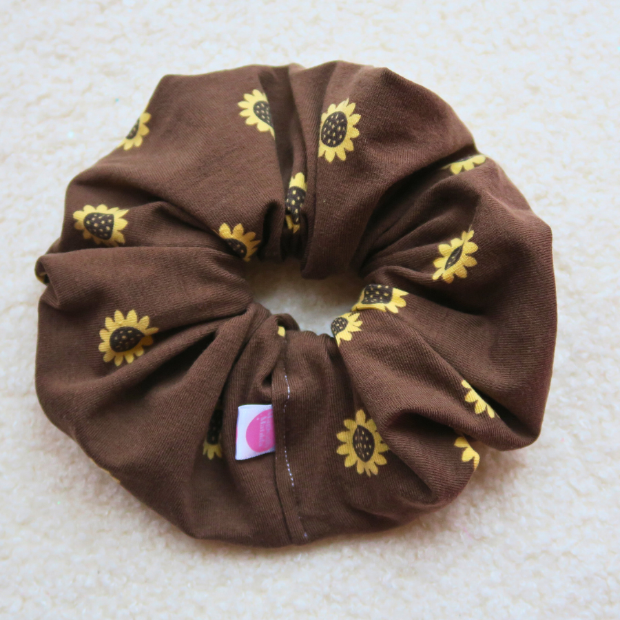 The Lexy Scrunchie | Supersoft Cotton Jersey Sunflower Print