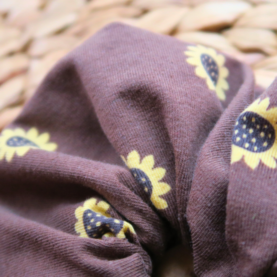 The Lexy Scrunchie | Supersoft Cotton Jersey Sunflower Print