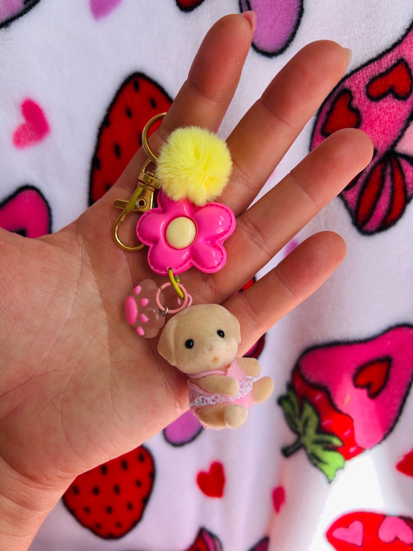 Sylvanian Families Pink Puppy Keychain